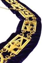 Royal & Select Masters gold Chain Collar with purple lining